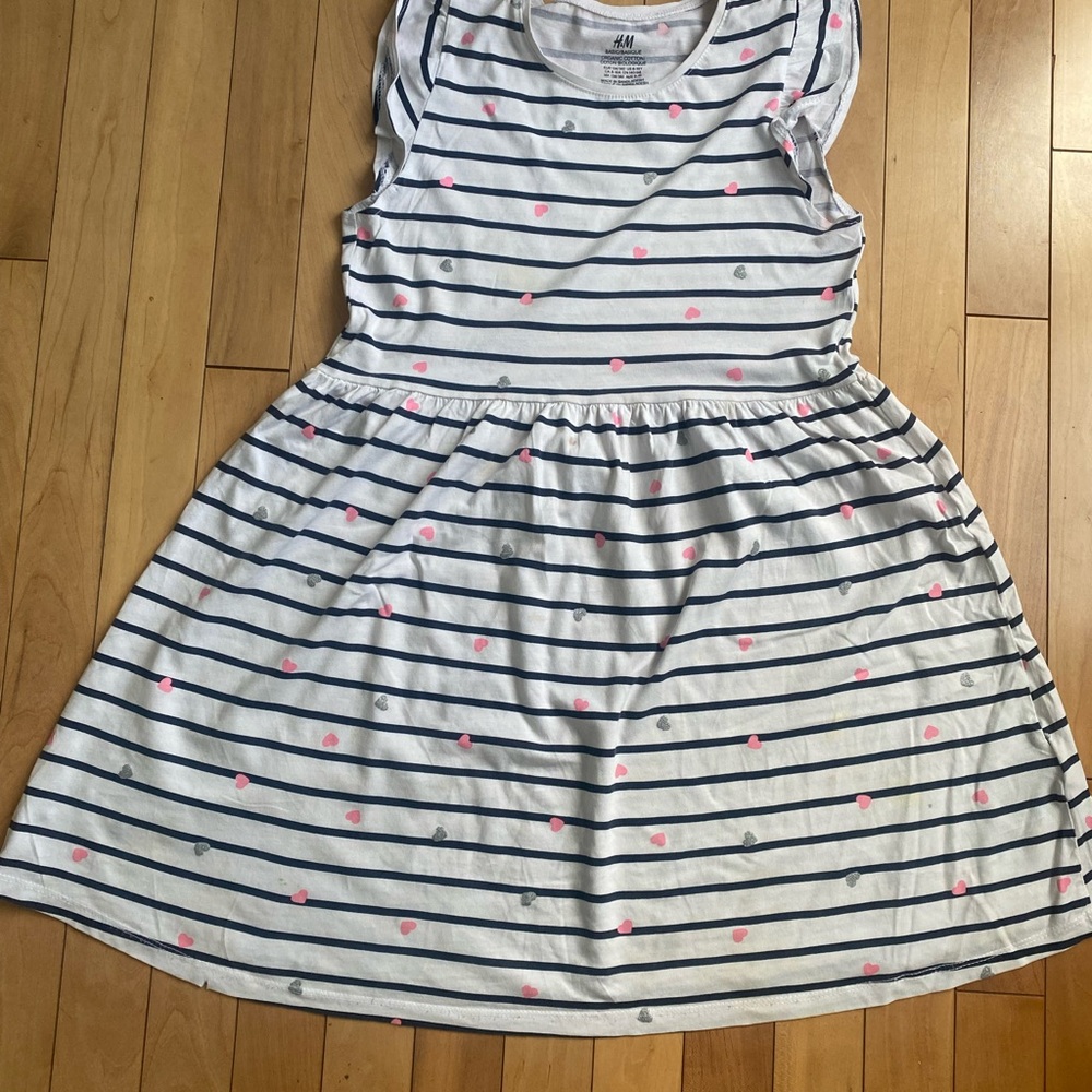 H&M stripes and heart dress 8-10